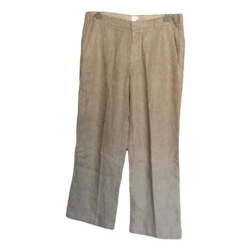 Pre-owned C.p. Company Linen Trousers In Khaki