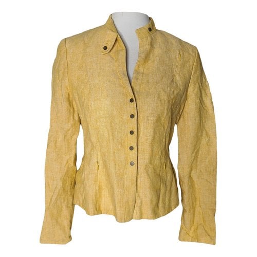 Pre-owned Akris Punto Linen Blazer In Yellow