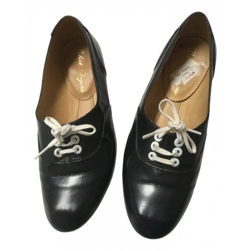 Pre-owned Robert Clergerie Leather Ballet Flats In Navy