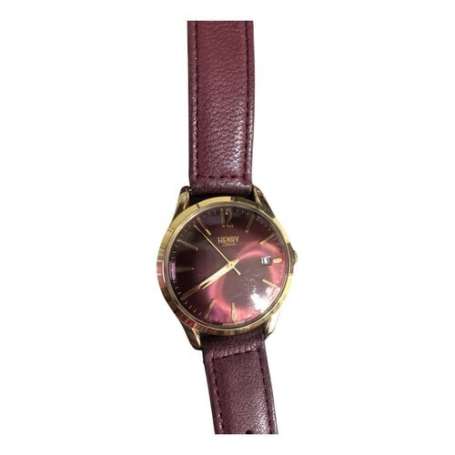 Pre-owned Henry Watch In Burgundy