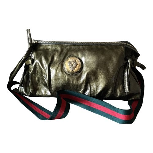 Pre-owned Gucci Hysteria Patent Leather Crossbody Bag In Gold