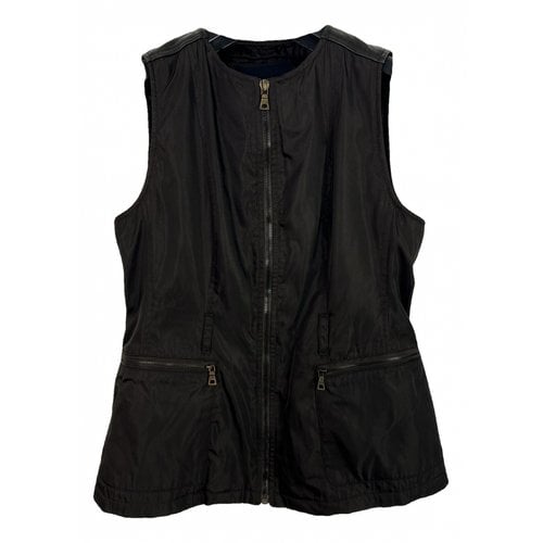 Pre-owned Prada Leather Short Vest In Brown
