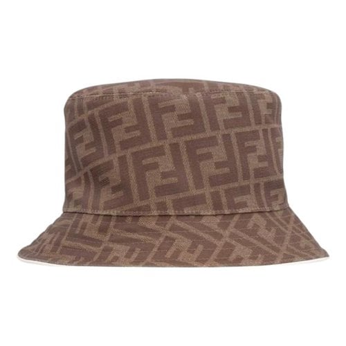 Pre-owned Fendi Leather Hat In Brown