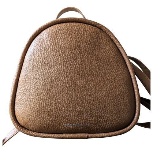 Pre-owned Coccinelle Leather Backpack In Camel