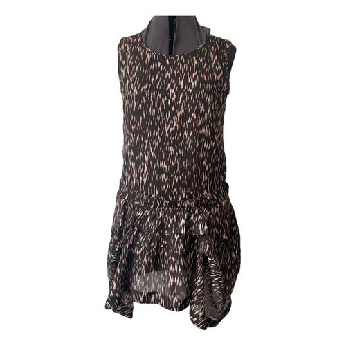 Pre-owned Theory Silk Mini Dress In Brown