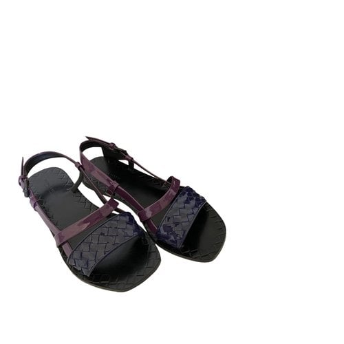 Pre-owned Bottega Veneta Leather Sandals In Purple