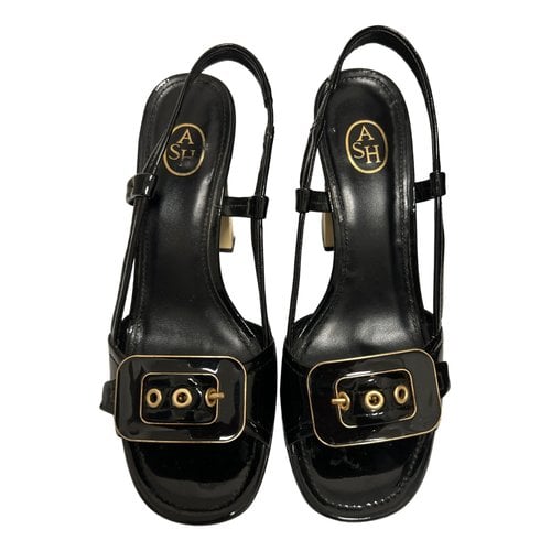 Pre-owned Ash Patent Leather Sandals In Black