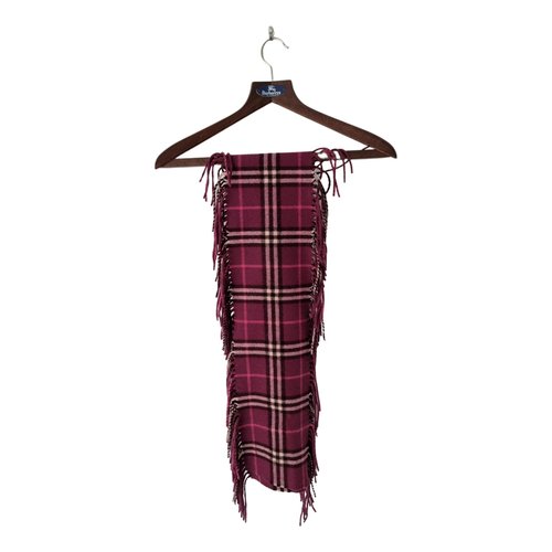 Pre-owned Burberry Cashmere Scarf In Purple