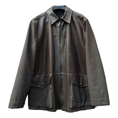 Pre-owned Ermenegildo Zegna Leather Jacket In Brown