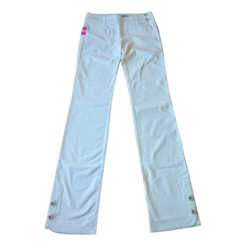 Pre-owned Versace Straight Pants In White