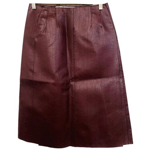 Pre-owned We11 Done Vegan Leather Skirt In Red