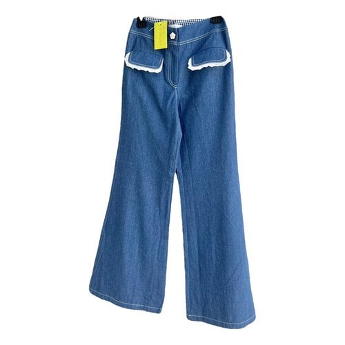 Pre-owned Stefania Vaidani Trousers In Blue