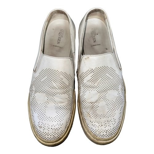 Pre-owned Alexander Mcqueen Leather Espadrilles In White