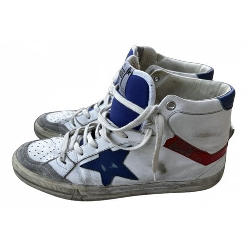 Pre-owned Golden Goose Hi Star Leather Trainers In Multicolour