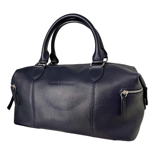 Pre-owned Longchamp Leather Handbag In Navy