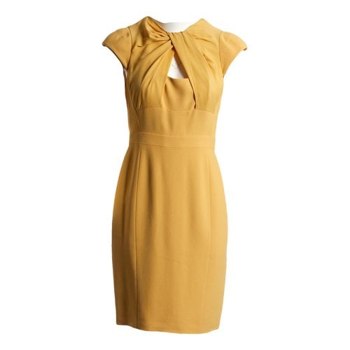 Pre-owned Elie Saab Silk Mid-length Dress In Yellow