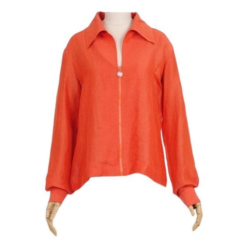 Pre-owned Gucci Linen Blouse In Orange