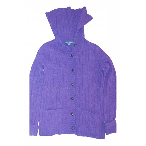 Pre-owned Ralph Lauren Cashmere Cardi Coat In Purple