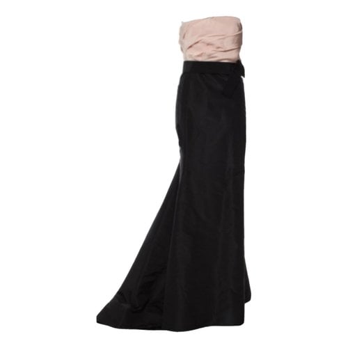 Pre-owned Carolina Herrera Silk Maxi Dress In Black