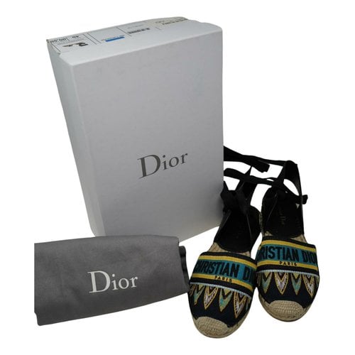 Pre-owned Dior Cloth Espadrilles In Black