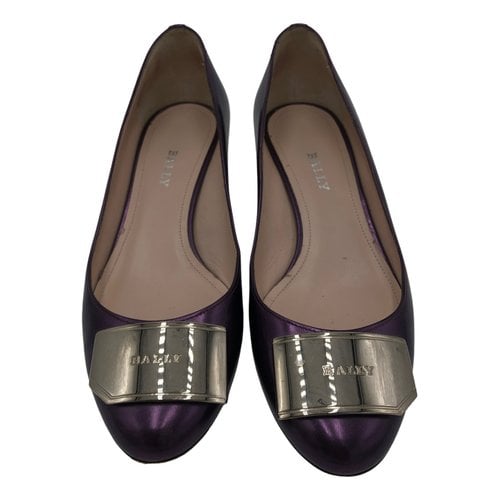 Pre-owned Bally Leather Ballet Flats In Purple