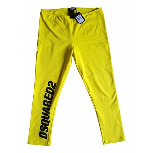 Pre-owned Dsquared2 Leggings In Yellow
