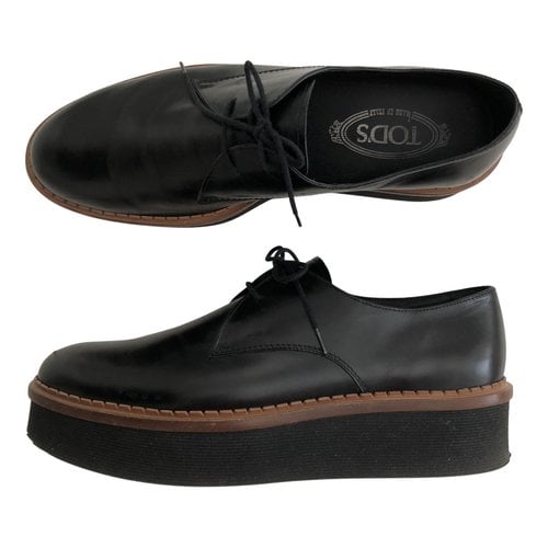 Pre-owned Tod's Leather Lace Ups In Black
