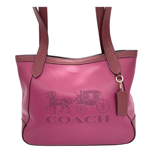 Pre-owned Coach Leather Tote In Pink