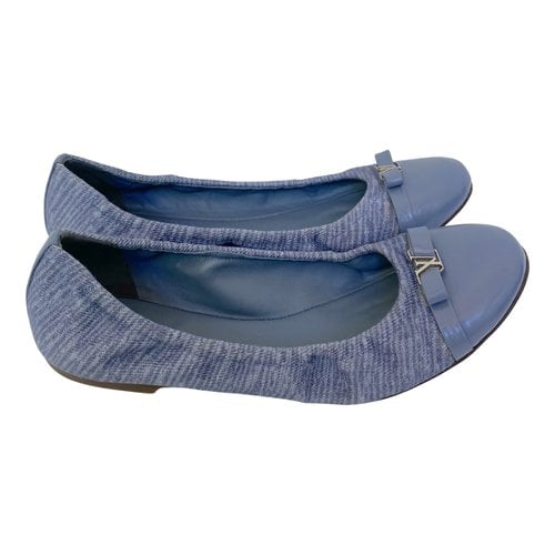 Pre-owned Louis Vuitton Cloth Ballet Flats In Blue