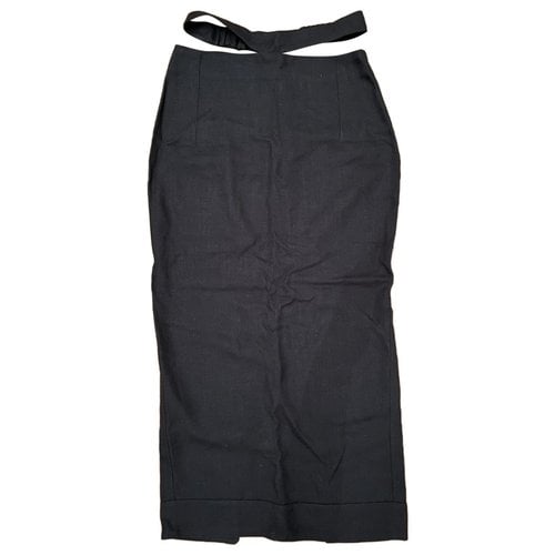Pre-owned Jacquemus L'année 97 Linen Maxi Skirt In Navy