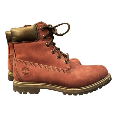 Pre-owned Timberland Boots In Red