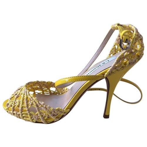 Pre-owned Lk Bennett Leather Sandal In Yellow