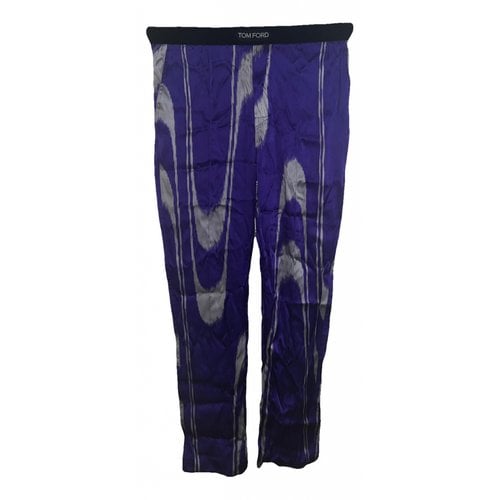 Pre-owned Tom Ford Silk Trousers In Purple