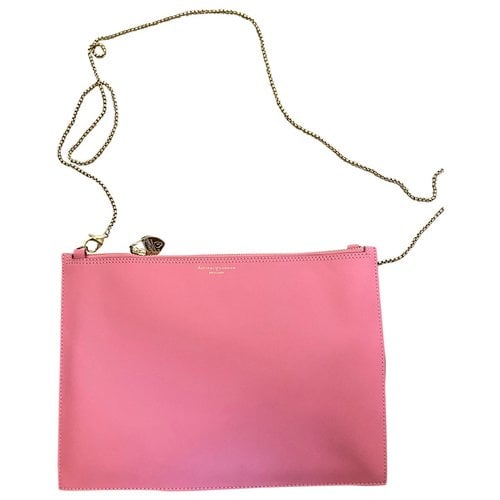 Pre-owned Aspinal Of London Leather Clutch Bag In Pink