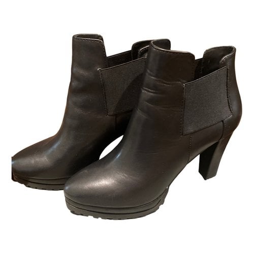 Pre-owned Allsaints Leather Ankle Boots In Black