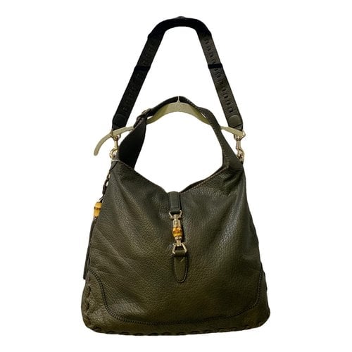 Pre-owned Gucci Hobo Leather Crossbody Bag In Green