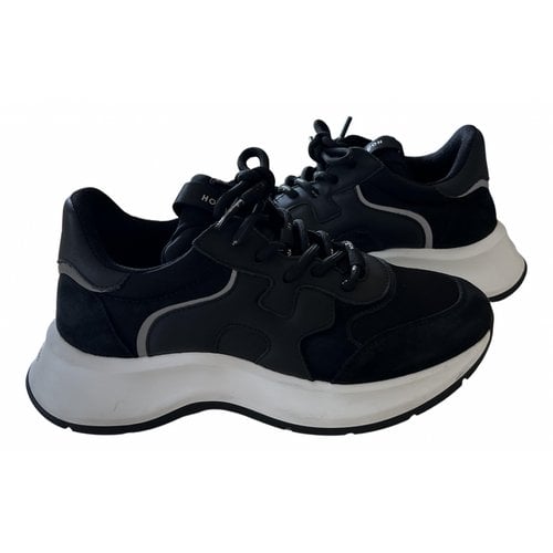 Pre-owned Hogan Leather Trainers In Black