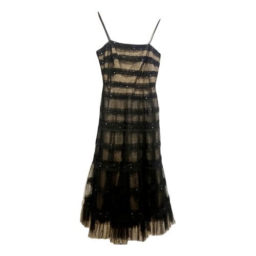 Pre-owned Maje Lace Mid-length Dress In Black