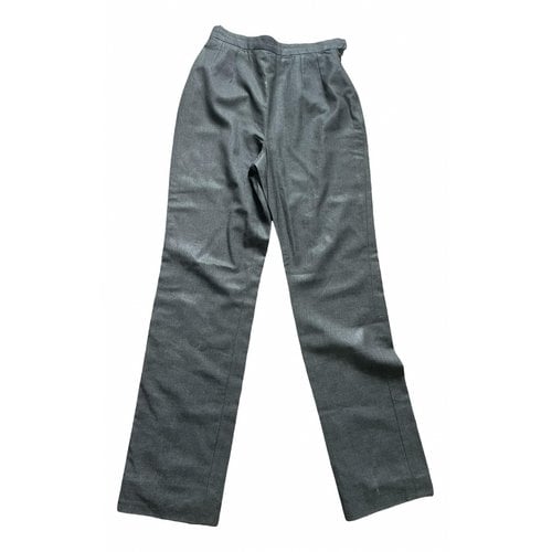Pre-owned Dior Silk Straight Pants In Grey