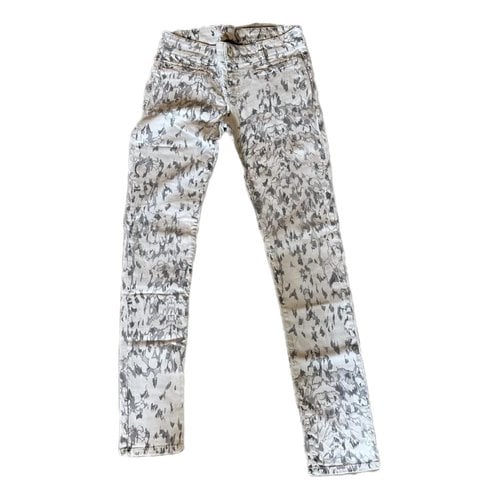 Pre-owned Pinko Straight Jeans In White