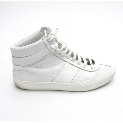 Pre-owned Jimmy Choo Leather High Trainers In White