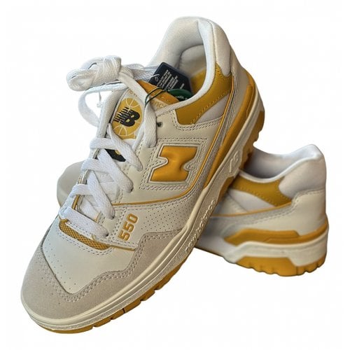Pre-owned New Balance 550 Leather Trainers In Gold