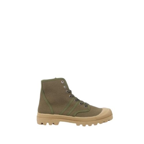 Pre-owned Pataugas Cloth Lace Up Boots In Khaki