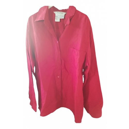 Pre-owned Max Mara Linen Blouse In Red