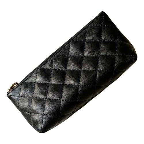 Pre-owned Saint Laurent Leather Clutch Bag In Black