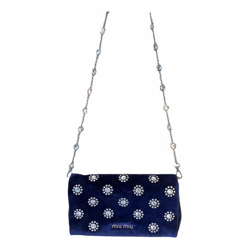 Pre-owned Miu Miu Starlight Velvet Handbag In Blue