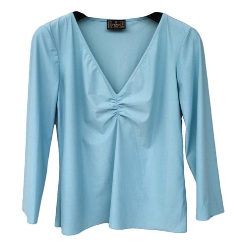 Pre-owned Fendi Blouse In Turquoise