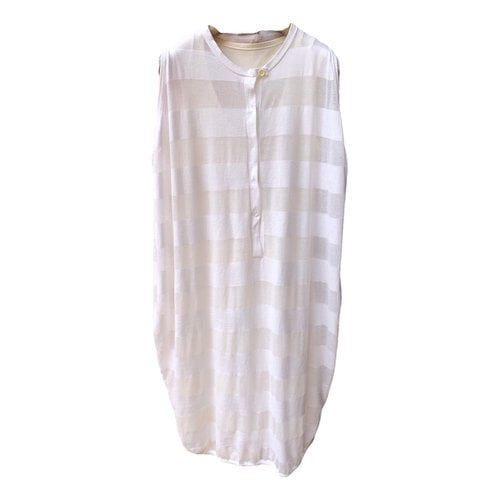 Pre-owned Brunello Cucinelli Silk Mid-length Dress In White