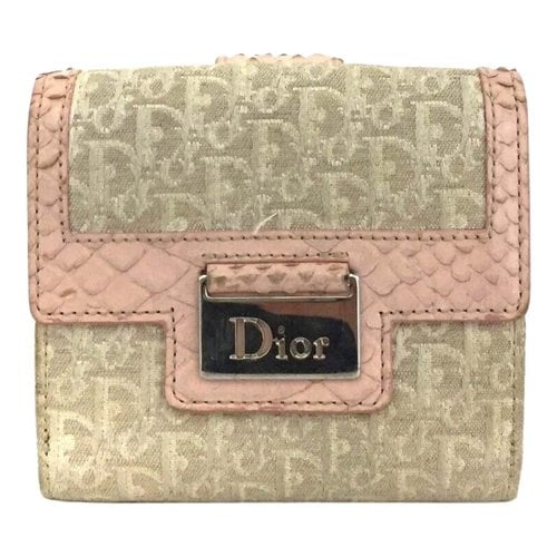 Pre-owned Dior Issimo Cloth Wallet In Pink