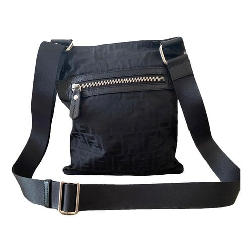 Pre-owned Fendi Cloth Weekend Bag In Black